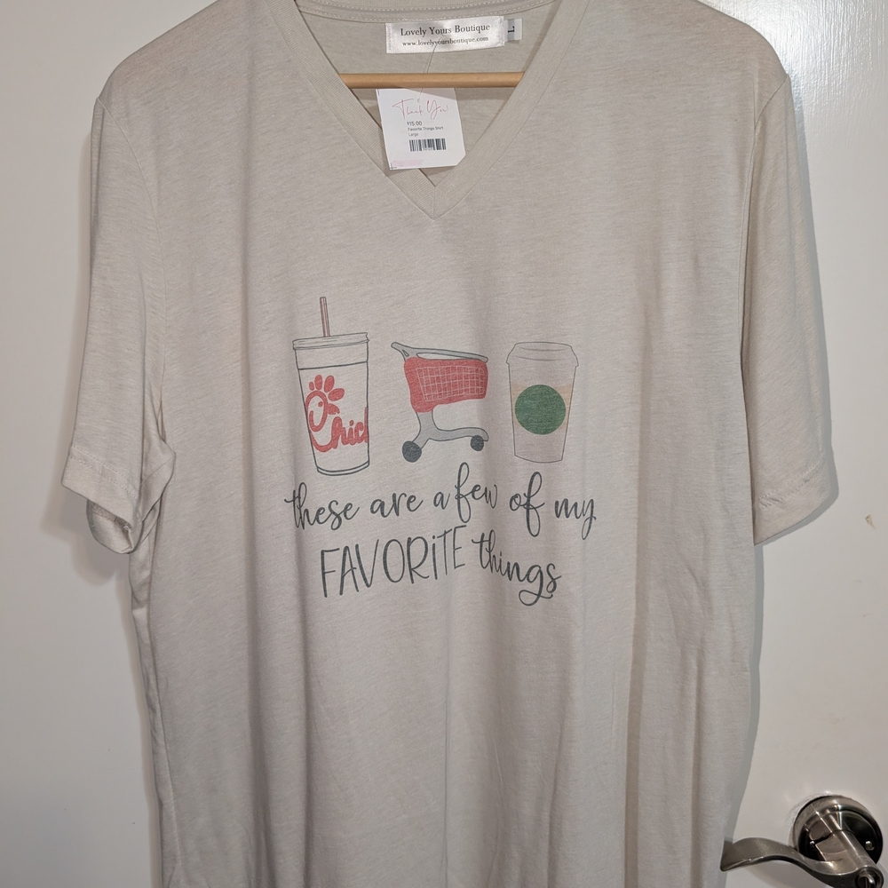 Graphic Tee with Favorite Things Design